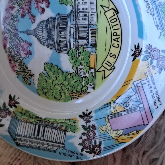 VTG MCM Travel Souvenir Plate US Capitol Washington DC - Picture 5 of 7